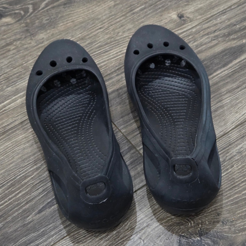 Crocs Kadee Ballet Flats Women's 10 Black Croslite Slip On Casual Comfort Shoes - Picture 6 of 8